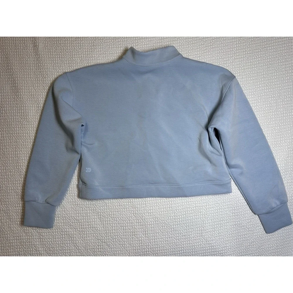All In Motion Girls XL 14 Sandwash Half Zip Pullover Sky Blue Cropped